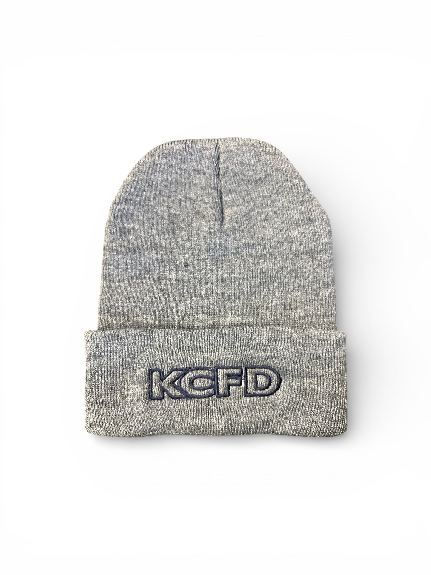 KCFD Cuff Beanie Grey with Navy Thread