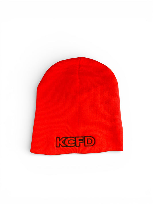 KCFD Beanie Orange with Black Thread