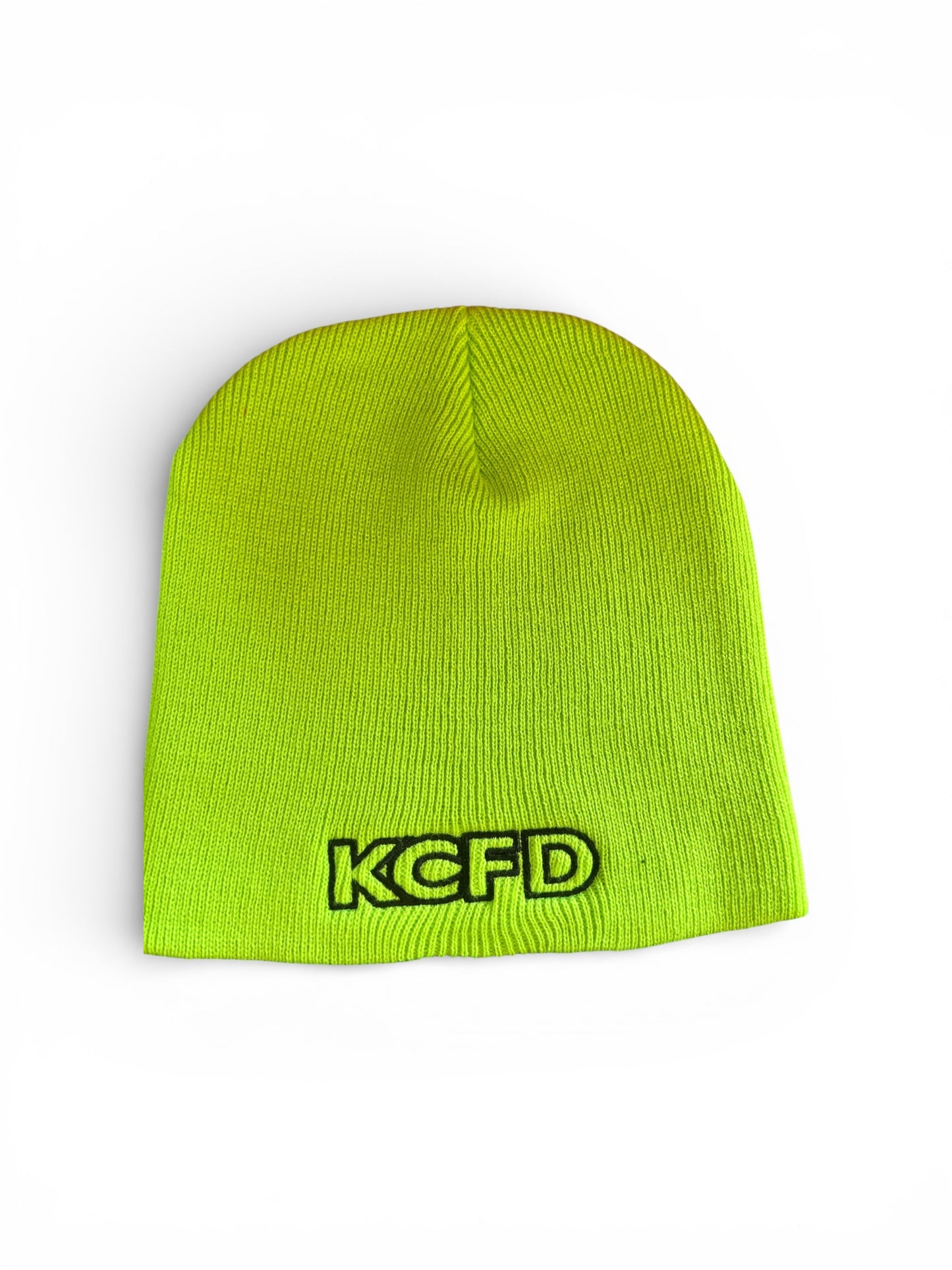 KCFD Beanie Safety Yellow with Black Thread