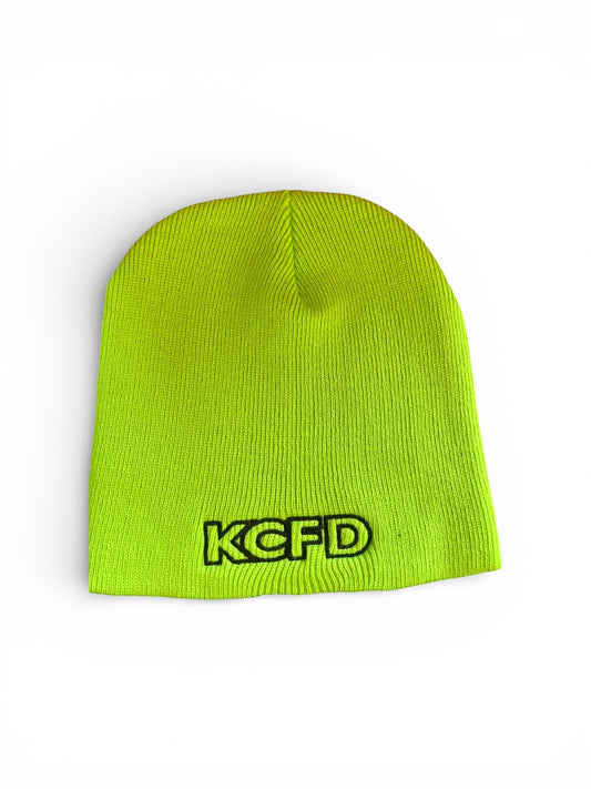 KCFD Beanie Safety Yellow with Black Thread