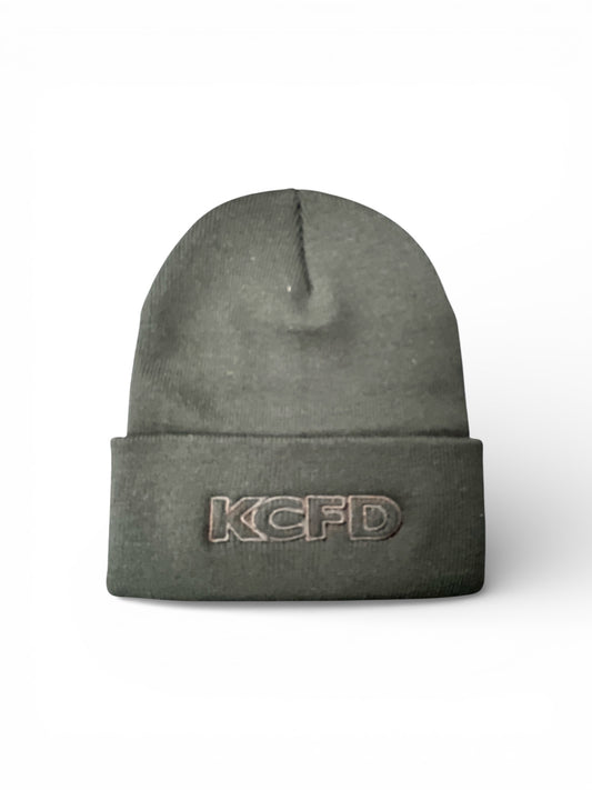 KCFD Cuff Beanie Charcoal with Silver Thread