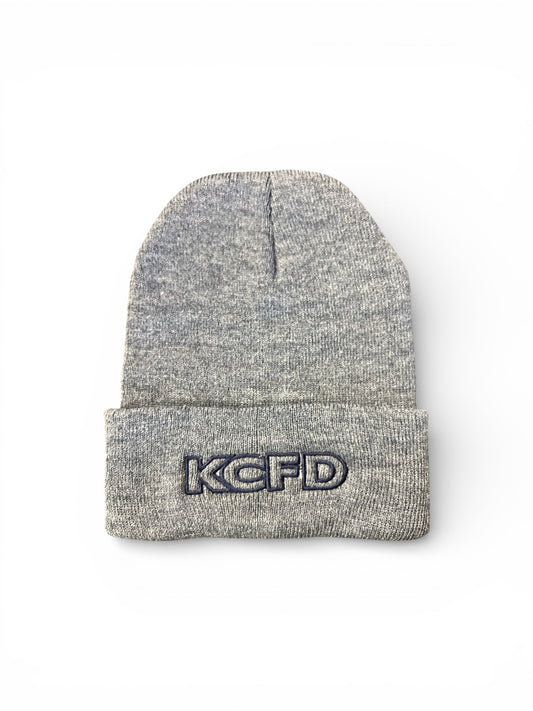 KCFD Cuff Beanie Grey with Navy Thread